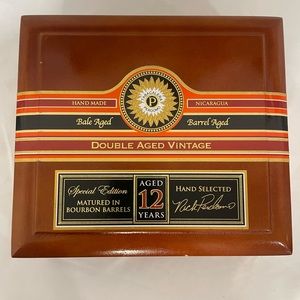 Perdomo Aged 12 Years all wood brown empty cigar box.